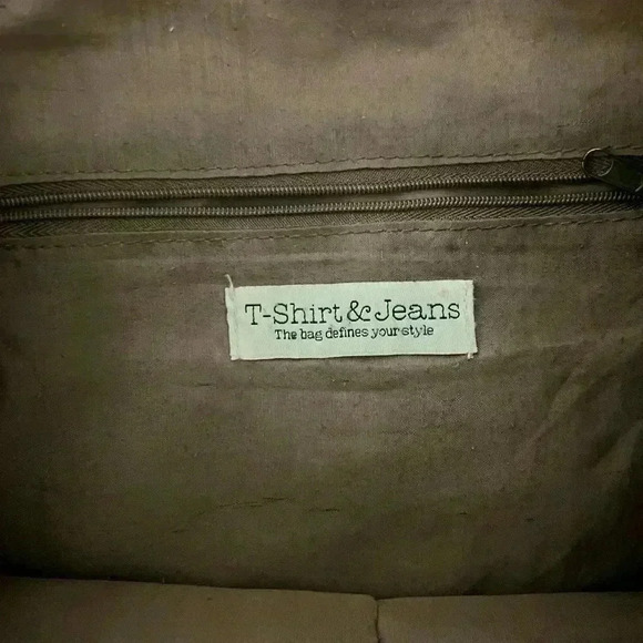 Distressed faux leather, cross body satchel with braided inlay - Picture 2 of 3